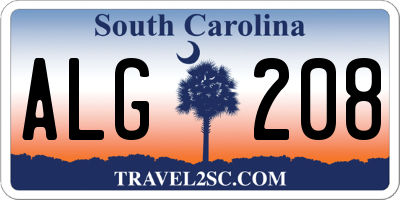 SC license plate ALG208