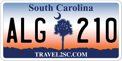 SC license plate ALG210