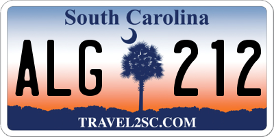SC license plate ALG212