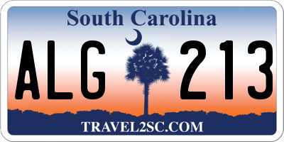 SC license plate ALG213