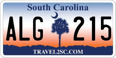 SC license plate ALG215