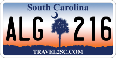 SC license plate ALG216