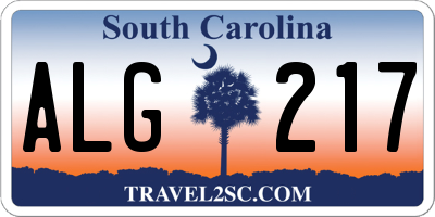 SC license plate ALG217