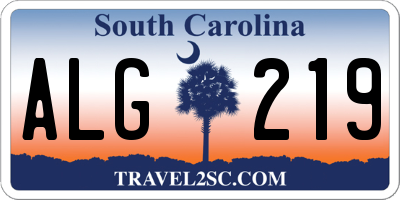 SC license plate ALG219