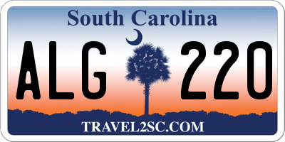 SC license plate ALG220