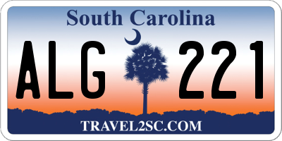 SC license plate ALG221