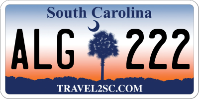 SC license plate ALG222