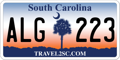 SC license plate ALG223