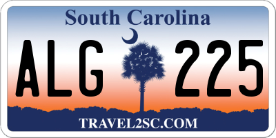 SC license plate ALG225