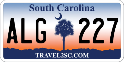 SC license plate ALG227