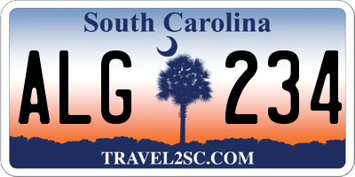 SC license plate ALG234