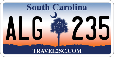 SC license plate ALG235
