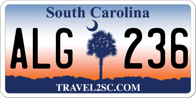 SC license plate ALG236