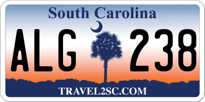 SC license plate ALG238