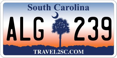 SC license plate ALG239