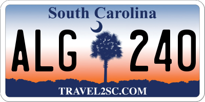 SC license plate ALG240