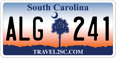 SC license plate ALG241