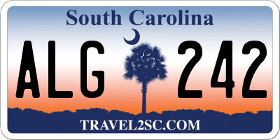 SC license plate ALG242