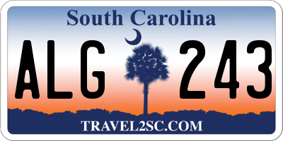 SC license plate ALG243