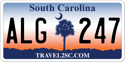 SC license plate ALG247