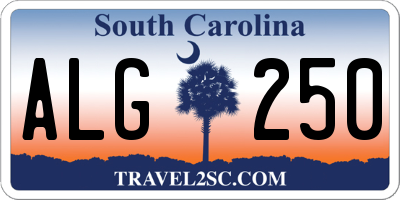 SC license plate ALG250