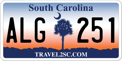 SC license plate ALG251