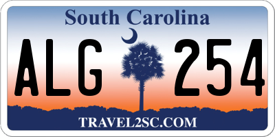 SC license plate ALG254