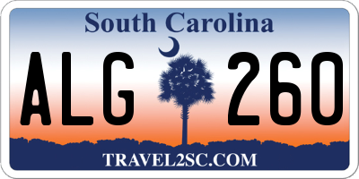 SC license plate ALG260