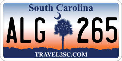SC license plate ALG265