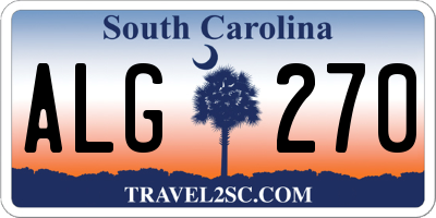 SC license plate ALG270