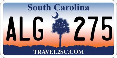 SC license plate ALG275