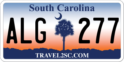 SC license plate ALG277