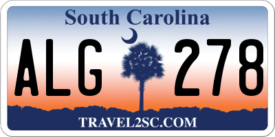 SC license plate ALG278