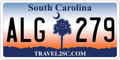 SC license plate ALG279