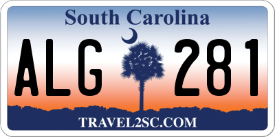 SC license plate ALG281