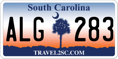 SC license plate ALG283