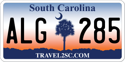 SC license plate ALG285