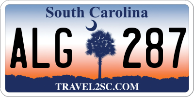 SC license plate ALG287