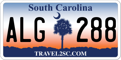 SC license plate ALG288