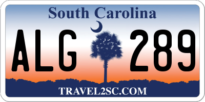 SC license plate ALG289