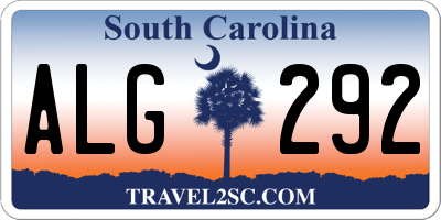 SC license plate ALG292