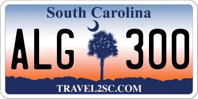 SC license plate ALG300