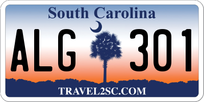 SC license plate ALG301