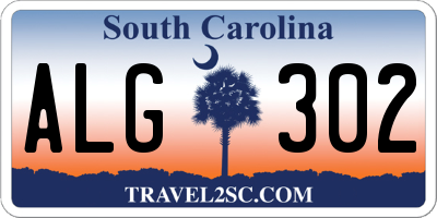 SC license plate ALG302