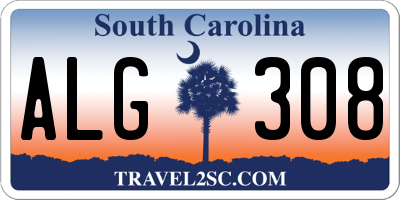SC license plate ALG308