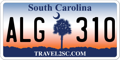 SC license plate ALG310