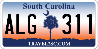 SC license plate ALG311
