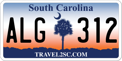 SC license plate ALG312