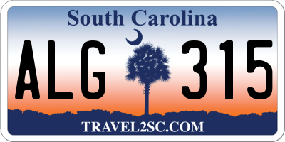 SC license plate ALG315