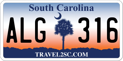 SC license plate ALG316